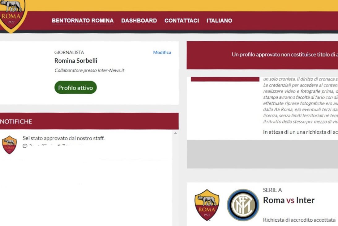 Presente! 😍✍️⚽️ #RomaInter #StadioOlimpico