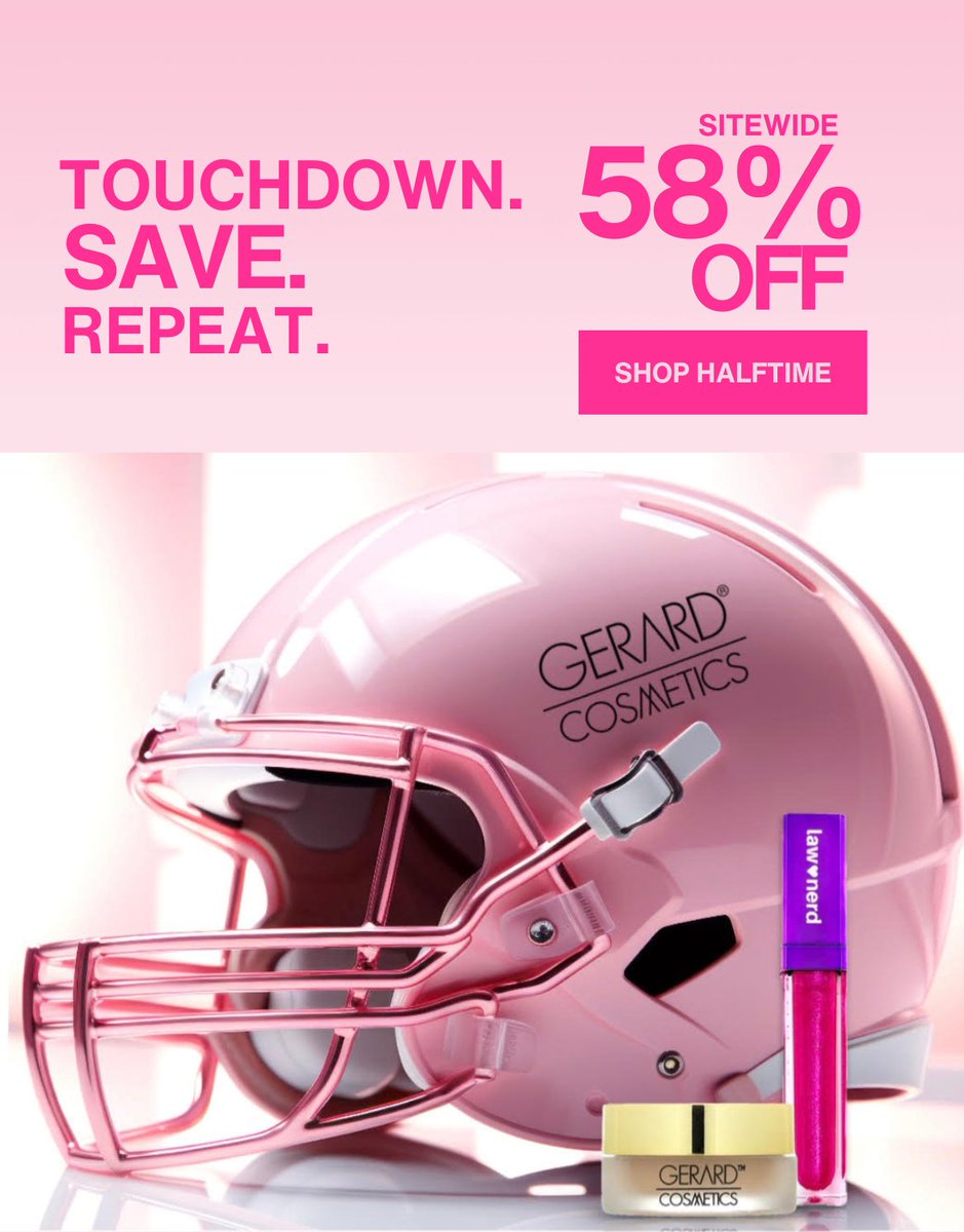 🎉 Huddle up, beauty babes! 🏈 Gerard Cosmetics is bringing the glam to your Super Bowl party with irresistible deals. Snatch up your must-haves before the clock runs out! ⏰ gerardcosmetics.com