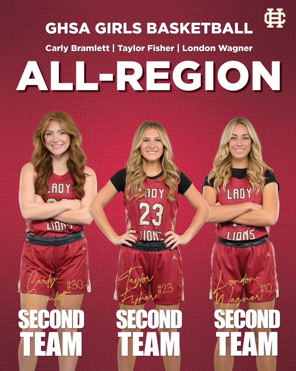 CHSAthleticsGA's tweet photo. Congratulations to our Lady Lions for earning their way to the All-Region basketball teams! 🏀

𝗙𝗶𝗿𝘀𝘁 𝗧𝗲𝗮𝗺 𝗔𝗹𝗹-𝗥𝗲𝗴𝗶𝗼𝗻 - Brooklyn Stallion

𝗦𝗲𝗰𝗼𝗻𝗱 𝗧𝗲𝗮𝗺 𝗔𝗹𝗹-𝗥𝗲𝗴𝗶𝗼𝗻 - Carly Bramlett, Taylor Fisher, &amp; London Wagner

Congratulations 🏆, &amp; GO LIONS! https://t.co/CsLKDvajoz