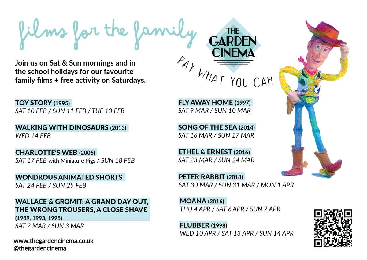 Join us every weekend and on weekdays during the school holidays for our favourite Family Films. All screenings are Pay-What-You-Can + free activity on Saturday: 

thegardencinema.co.uk/season/films-f…