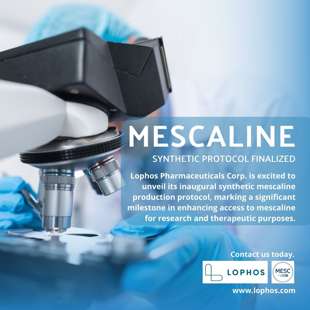 LophosPharma's tweet photo. We are pleased to share that Lophos Pharmaceuticals Corp. (CSE:MESC) has finalized an innovative protocol for synthetic mescaline production. This milestone underscores our commitment to advancing scientific research Learn more: https://t.co/P9TO8TB1Ln
#LophosPharma #MESC https://t.co/urcR5iy5PU