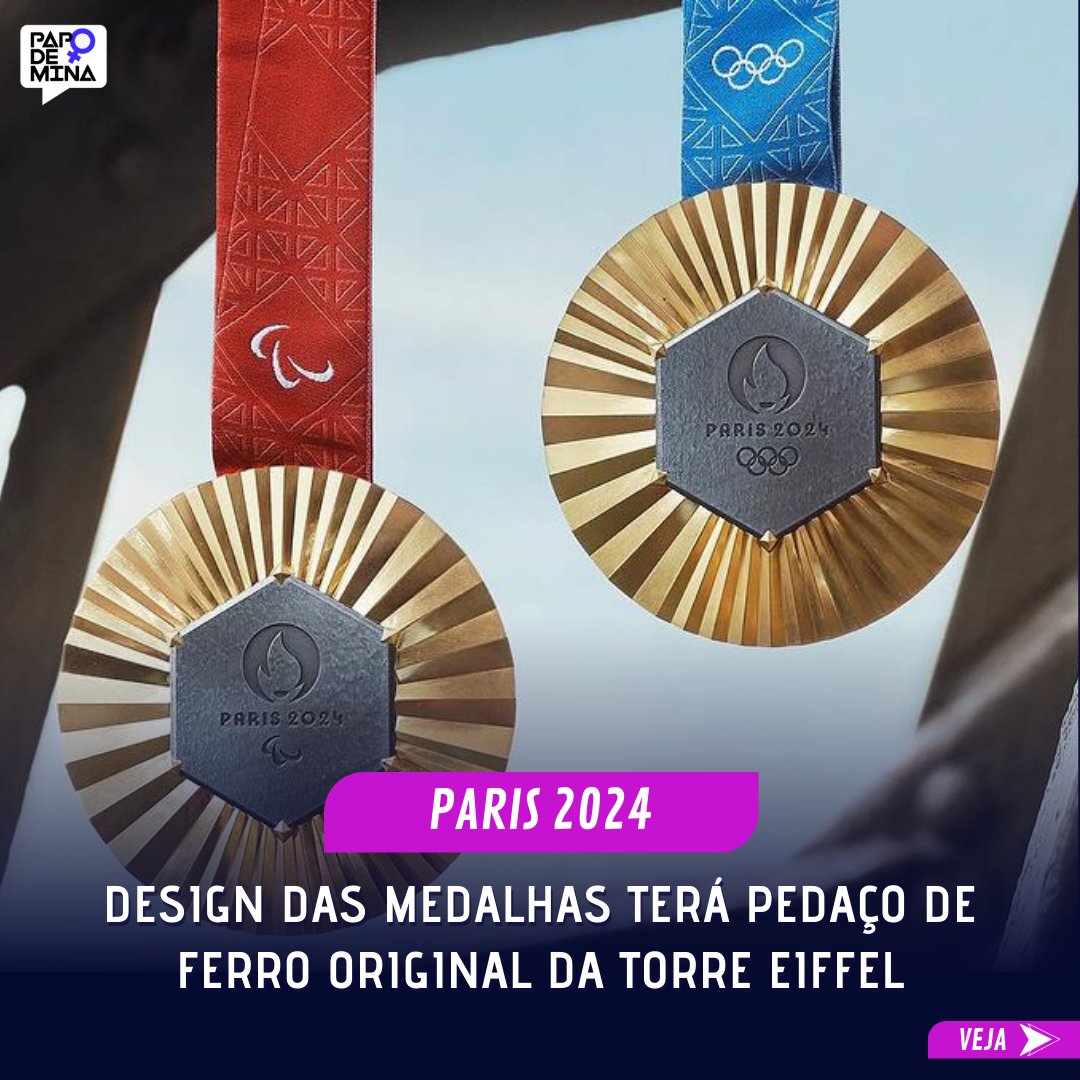 papomina's tweet photo. 🥇🥈🥉 Um pedacinho da Torre Eiffel 🗼

As medalhas que serão distribuídas durante as Olimpíadas e Paralimpíadas foram divulgadas hoje e o diferencial é que elas incluirão uma peça de ferro que já fez parte da Torre Eiffel  

O que achou? 
Veja as fotos!   

#Paris2024 #medalhas https://t.co/HZux0yNF5f