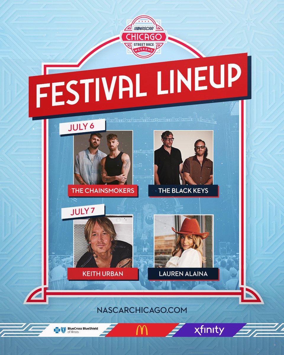 And we’re just getting started… Presenting the headliners in our 2024 #NASCARChicago festival lineup! 🎟️: nas.cr/46gJku8