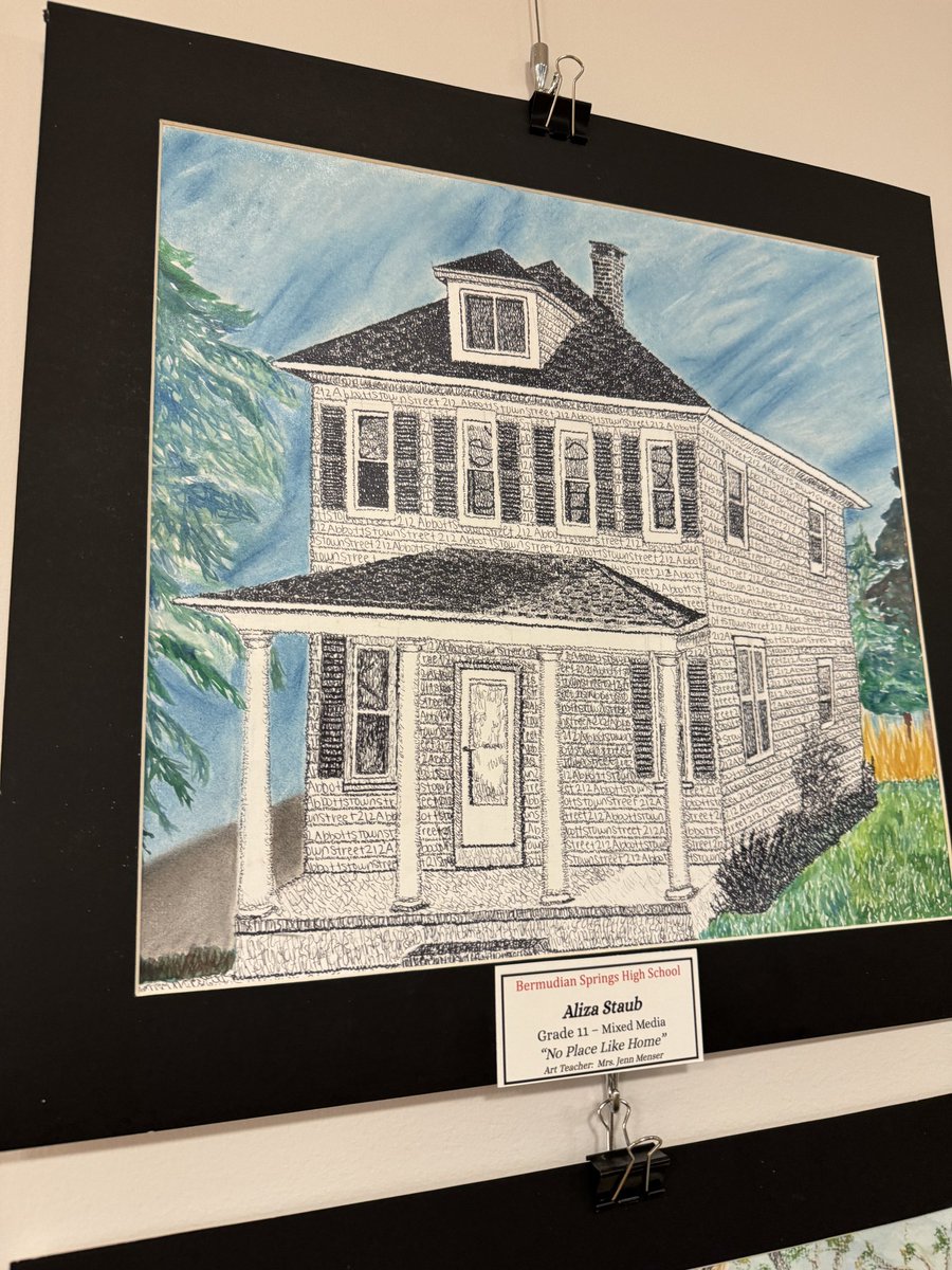 We had an awesome showing at the Adams County Arts Council All County Student Show in Gettysburg on Friday. 12 students had their artwork chosen for the display. You can still see the work which will hang for a few weeks. Check out these amazing creations. ❤️❤️❤️