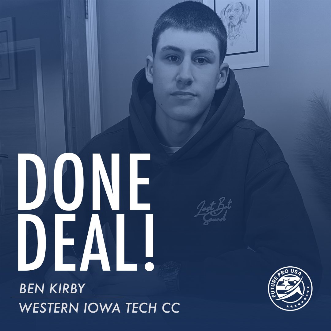 FutureProUSA's tweet photo. ✍️⚽️🇺🇸 DONE DEAL!

A massive congratulations goes to Future Pro USA client Ben Kirby, who has committed to Western Iowa Tech CC for Fall 24!✍️

We can’t wait to follow his college soccer journey… congratulations, Ben!🤝

#futureprousa https://t.co/m6GyzkyySZ