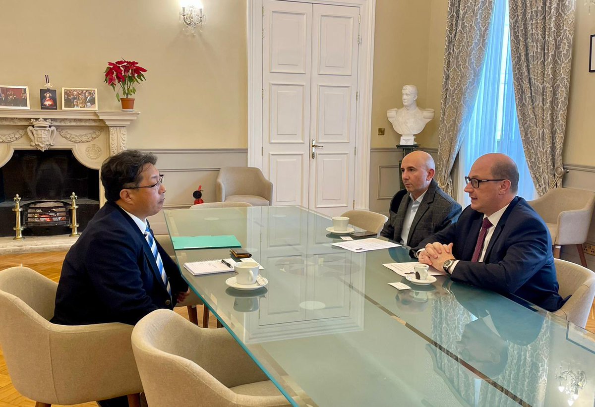 Today I had the pleasure to meet Mr Tadahiko Yamaguchi, Charge d'Affaires at the Embassy of #Japan to Malta. May your time in #Malta be filled with success, meaningful connections, and positive contributions to the diplomatic ties between our nations. 🇯🇵🤝🇲🇹
