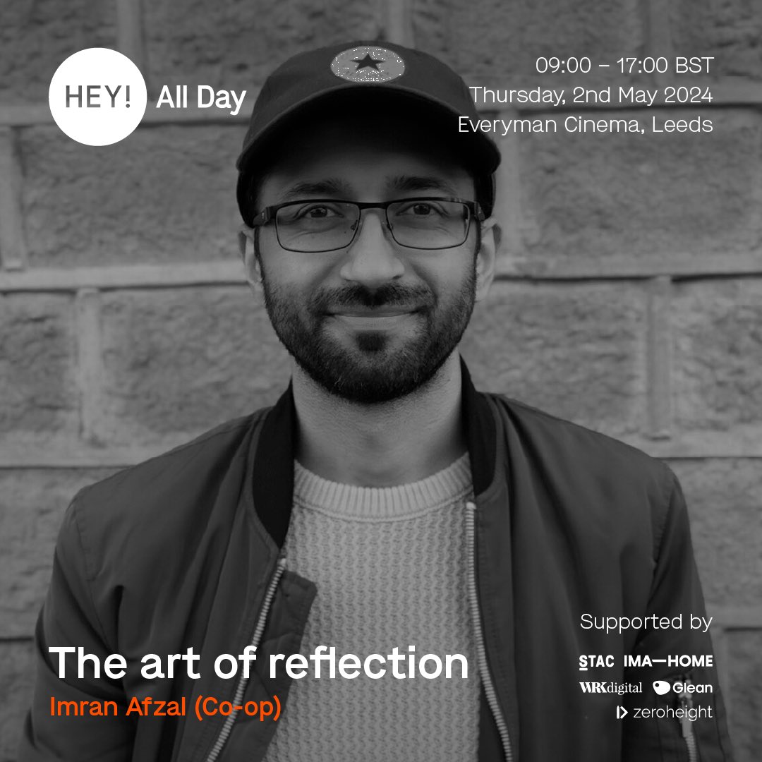 Our next speaker reveal for All Day Hey! 2024… Imran Afzal (Co-op)!

Imran is a Principal Designer at Co-op with 16 years of design, product and delivery experience. He has spoken at events such as UX London, Converge, GDS Day and many more.

🎟️ Tickets: heypresents.com/conferences/20…