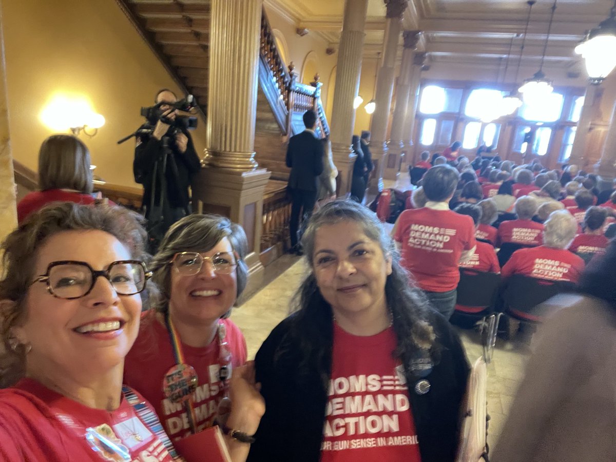 lesannemilton's tweet photo. Doing the thing at my state Capitol - advocating for firearm safe storage laws and common sense Gun legislation. #ksleg ⁦@Everytown⁩ ⁦@MomsDemand⁩ https://t.co/snXGrlw092