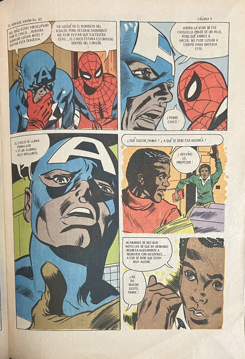 DiabloComics22's tweet photo. There was a Black Captain America in #MexicanComics? In 1973, 30 years before Isaiah Bradley first appeared. In #elsorprendenteHombreAraña No. 167, while dated, depicted a black man donning a Captain America costume. 
#CaptainAmerica #comic #marvel #joseluisduran https://t.co/X7eR5620mf