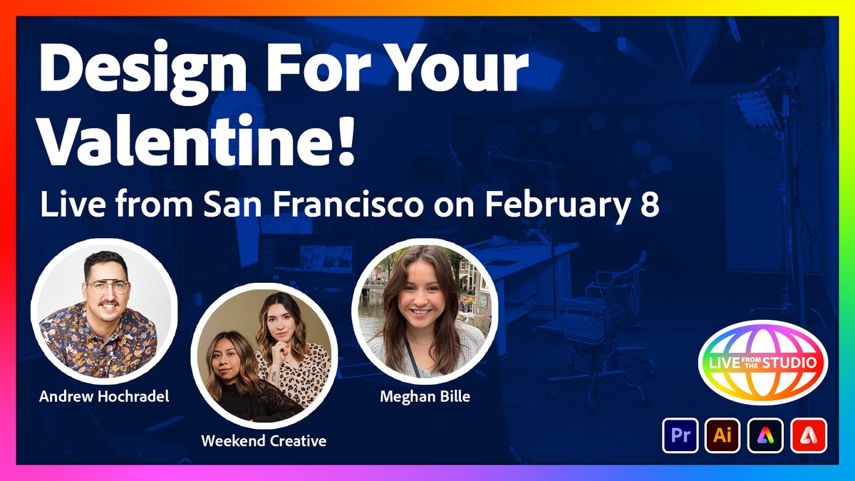 Explore the #CreativeCloud and learn from Adobe's vibrant community of creatives at #AdobeLive! Today, we're in the mood for love 💖 Follow the thread and see what's coming on the livestream ⬇️ 🧵