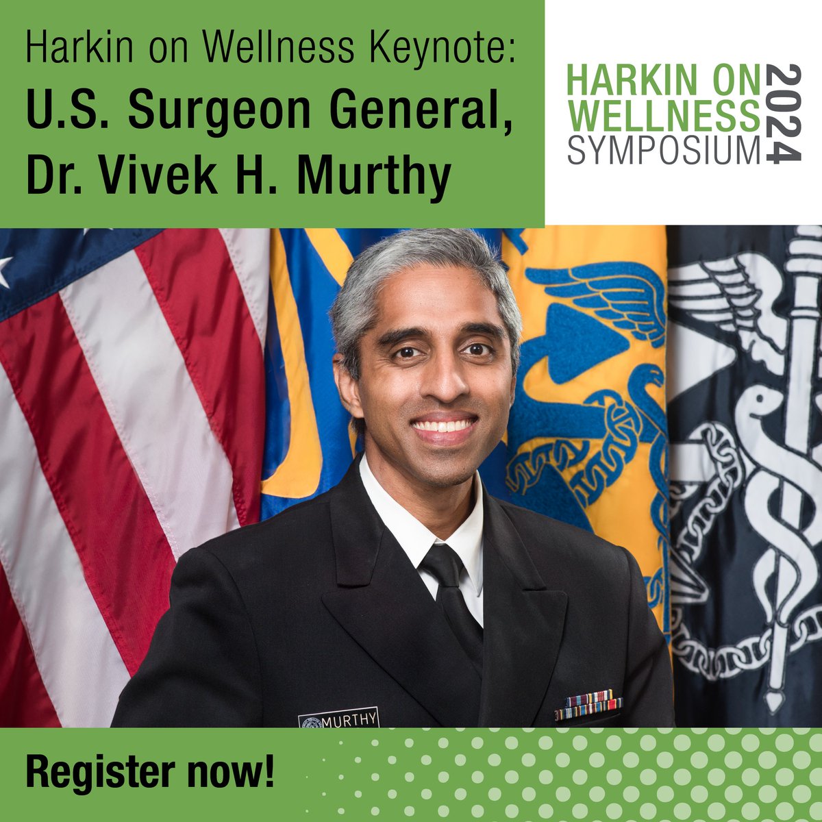 HarkinAtDrake's tweet photo. Just announced! @Surgeon_General Dr. Vivek Murthy will be one of the keynote speakers at the 2024 HOW Symposium! He will discuss the youth mental health crisis and how his office is addressing this challenge. Register now to attend on 4/3: https://t.co/nO9EK44vTM https://t.co/PwBTMJqkGP