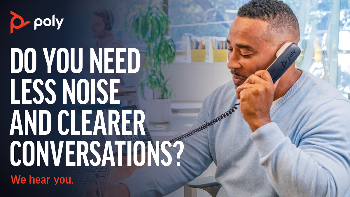 PolyCompany's tweet photo. Be heard, even in noisy environments with #PolyEdge E business phones. Poly's #AcousticFence and #NoiseBlockAI technologies reduce distracting background noises so your voice comes through clearly. #HybridWork

Learn more about #AcousticFence on phones. 👉 https://t.co/P3pn5p4eif https://t.co/k9CjjhwEvk