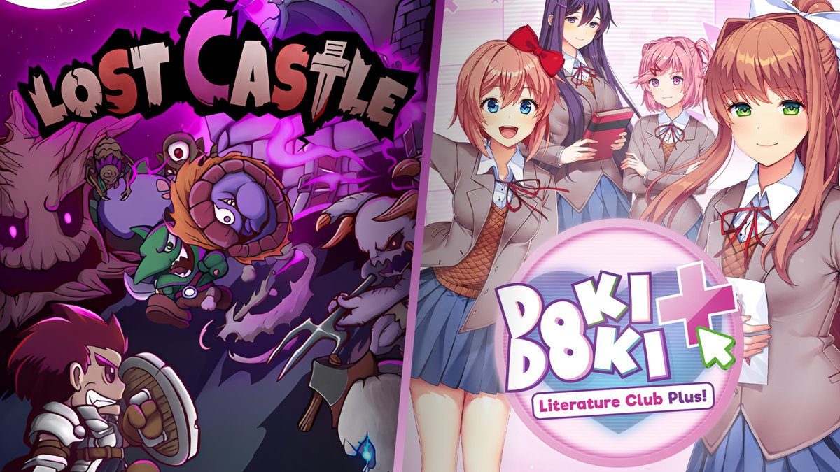 Which is scarier: school romance or corrupted dungeons? 😨 You tell us. Grab Doki Doki Literature Club Plus! and Lost Castle for FREE this week! epic.gm/freegames