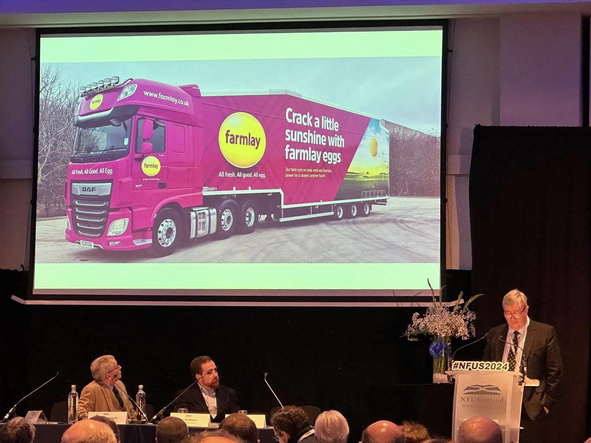 NFUStweets's tweet image. Great to hear from two family run business Gilmour Butchers and Farmlay Eggs at #NFUS2024 

Both speakers had interesting recommendations for the Scottish farming sector, building on their own experiences in meat and poultry.
#BritishAgriculture #ScottishFarming