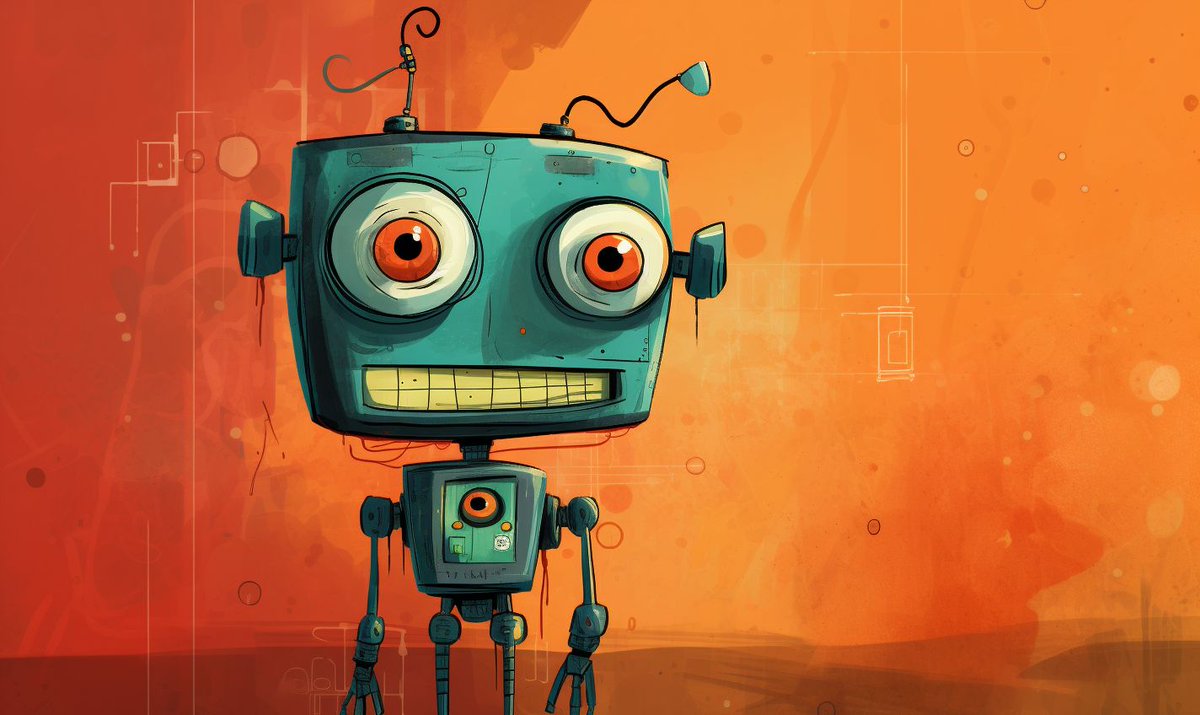 neuromorph_ai's tweet photo. In hues of orange and teal, these robots share a silent dialogue of creation, each gaze a chapter in their maker's book of wonder and woe.

#NeuroAether #AiArtCommunity #HuesOfCreation #SilentDialogue #MakerStory #AiArt #DigitalArt #Midjourney #MidjourneyV6 https://t.co/iH4ZoaUnMG