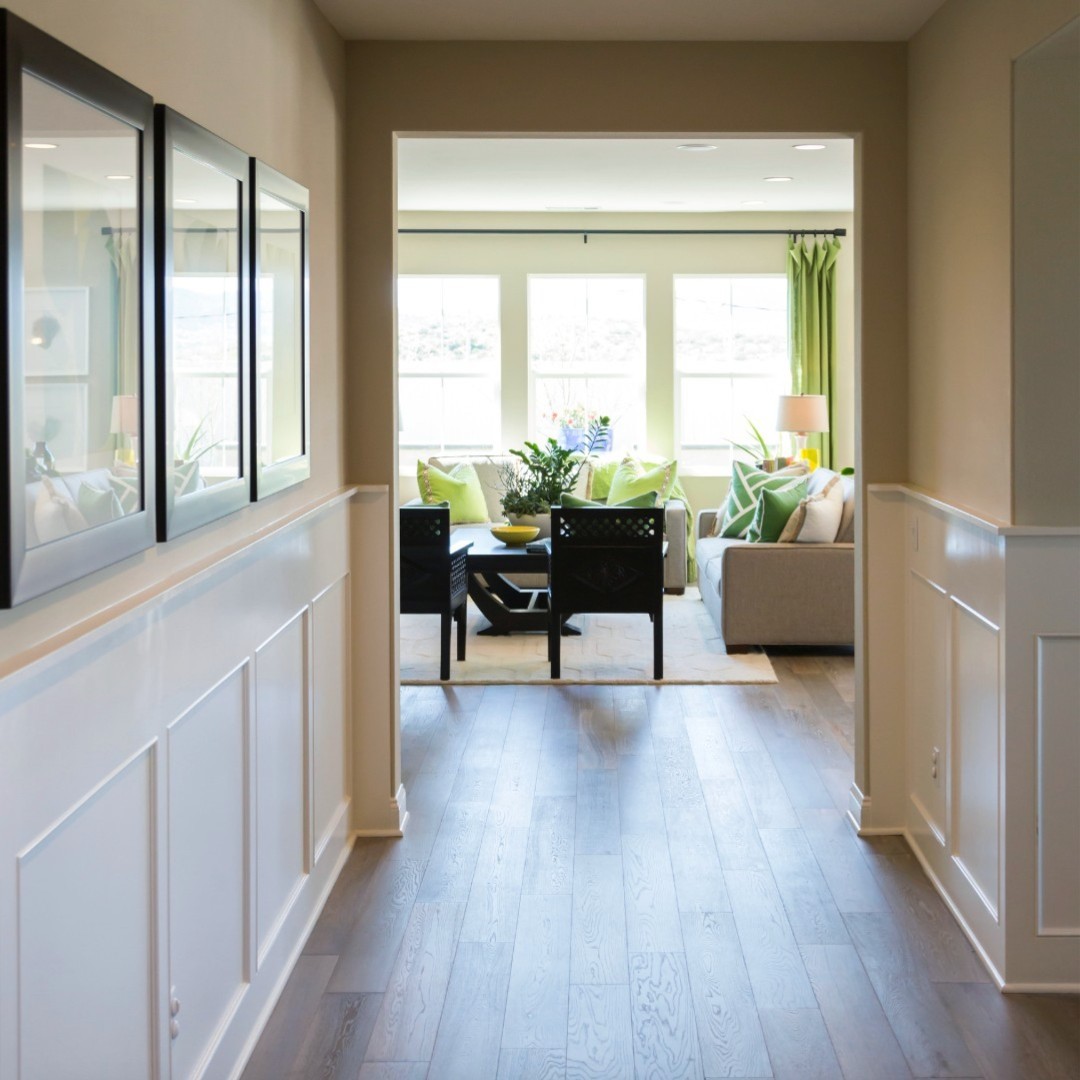 Hallways don't get much attention; wainscoting adds the finishing touch to any hallway; you can choose to keep it white or paint it to add a pop of color. 
#elitetrimworks #trimwork #wainscoting #hallways #livingroom #painting #homedesign #interiordesign #exteriordesign #homereno
