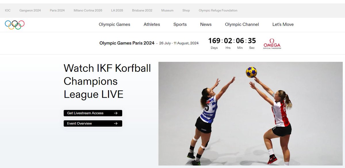 The Korfball Champions League is now the headline story on the homepage of olympics.com
This is awesome. An unbelievable amount of hard work over several years, by many people have made this happen. Congratulations to all that have been involved. #ThisIsKorfball