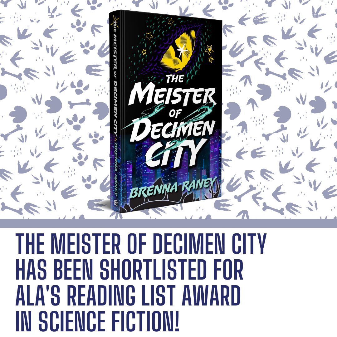 The team and I were so excited to see that The Meister of Decimen City was shortlisted for ALA's Reading List Award in Science Fiction🎉 Congratulations to Brenna Raney!