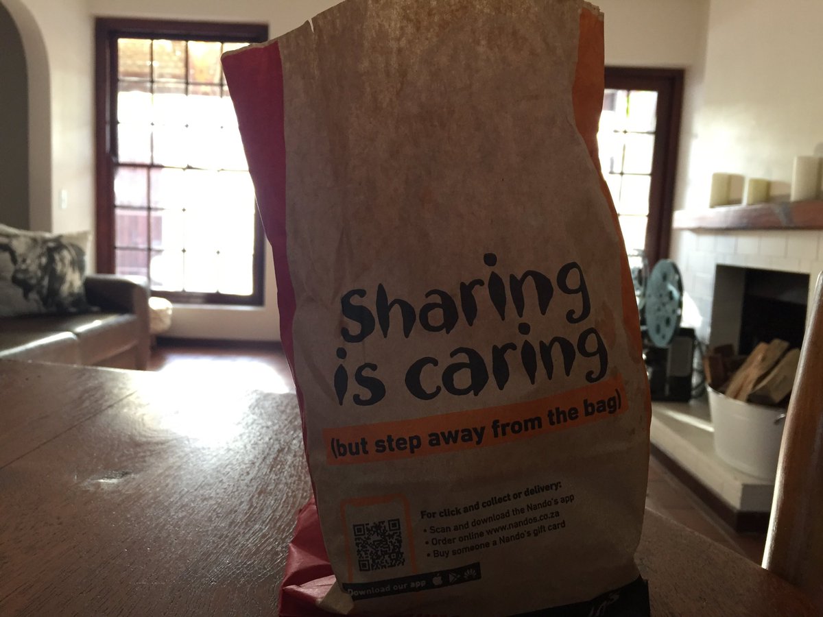 Looks like dinner is on <a href="/AbsaSouthAfrica/">Absa South Africa</a> tonight. Let’s be honest, a free meal in THIS economy is pretty much equivalent to winning the national lottery. Thank you for the voucher and thank you <a href="/NandosSA/">NandosSA</a> for the hot meal. 
#MyBankDoesThat