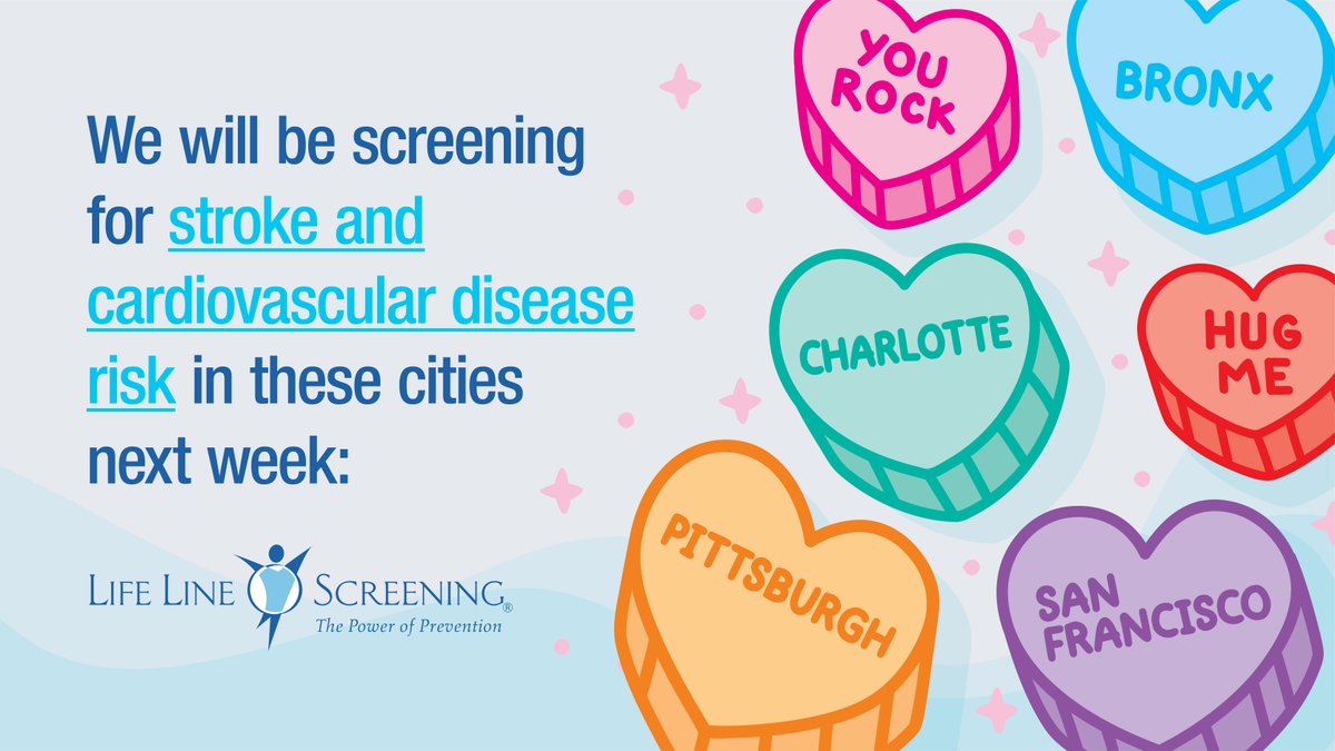 Life Line Screening will be in Charlotte, Pittsburgh, San Francisco, the Bronx and many more locations next week. We serve 14,000+ locations throughout the U.S. and screen 15,000 customers per week! Click the link to find a location near you llsa.social/X