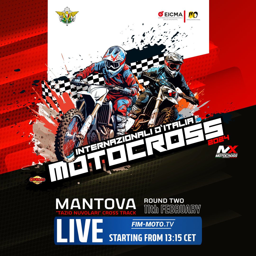 FIM_live's tweet photo. 🇪🇸 @jorgeprado61 🇸🇮 @TimGajser243 🇫🇷 @RFebvre461 and 🇳🇱 @glenncoldenhoff are among the 🔥 names on the starting list for Round 2 of the INTERNAZIONALI D'ITALIA of MOTOCROSS!
▶️ LIVE on https://t.co/IXqaZ2sPKW - h13:15 ⏱️📺
@federmoto.it @OffRoadEvents
#FIMfamily #FIM
#intmx https://t.co/GABafdZU4j