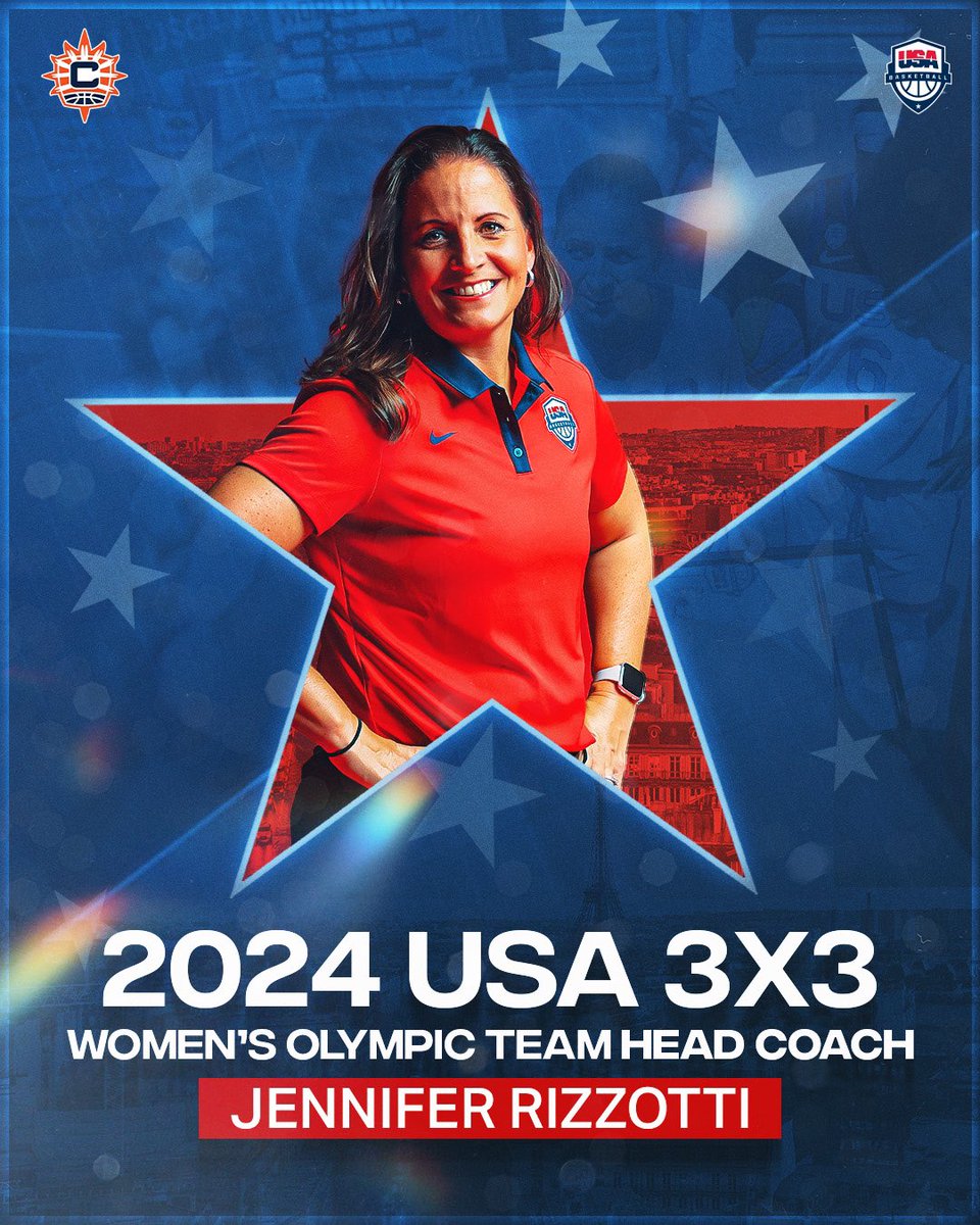 ConnecticutSun's tweet photo. The one and only‼️

Congrats to our president Jennifer Rizzotti for being named 2024 USA 3x3 Women’s Olympic Team Head Coach! https://t.co/UjWNVbOtUB
