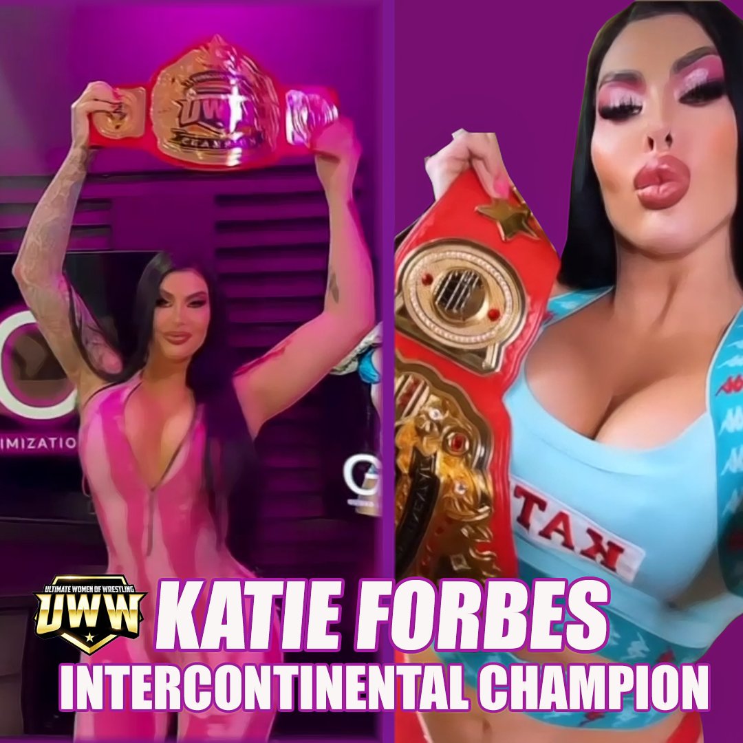 Congratulations to the “The Twerk Queen” Katie Forbes for capturing the UWW Intercontinental Championship at UWW #6 in San Antonio, Texas. #uww