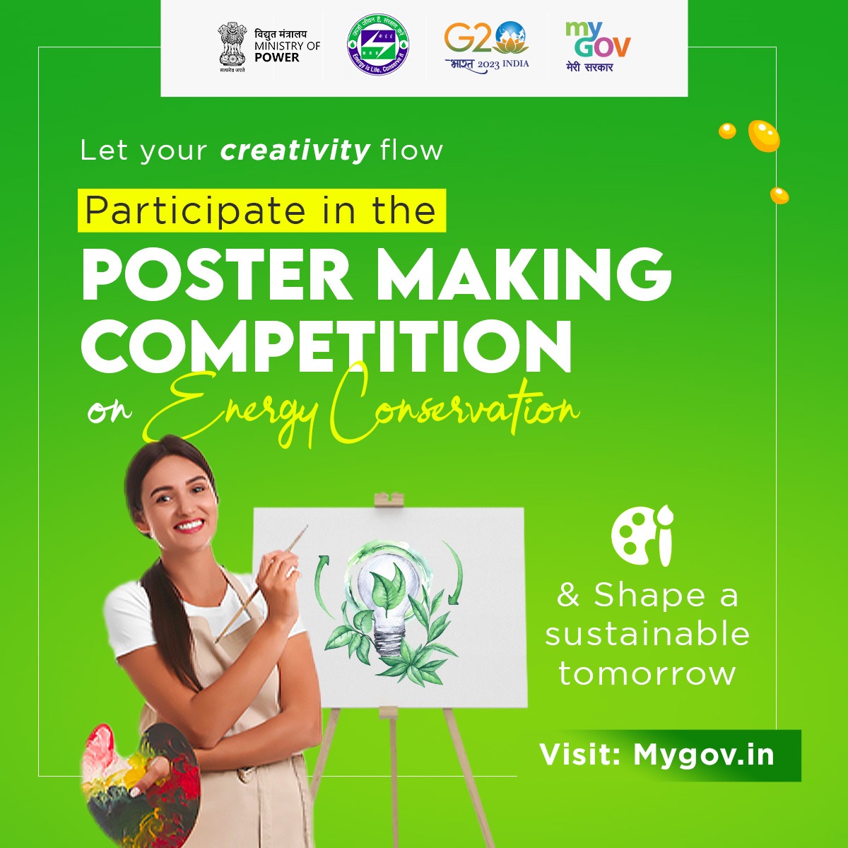 Unleash your creativity and promote energy conservation with our Poster Making Competition. Show your artistic flair while spreading awareness about saving energy. 

Participate now: mygov.in/task/poster-ma… 

#EnergyConservation #PosterCompetition
@MinOfPower