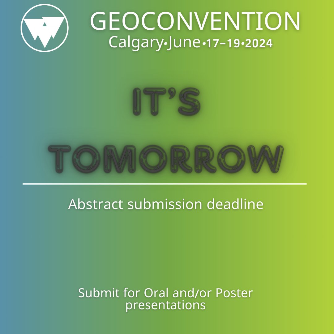 "Don't put off till tomorrow what you can do today," B. Franklin. Despite the submission deadline being tomorrow, papers may be revised till February 23rd. Full details about abstract submission can be reviewed on the following link: geoconvention.com/call-for-abstr…