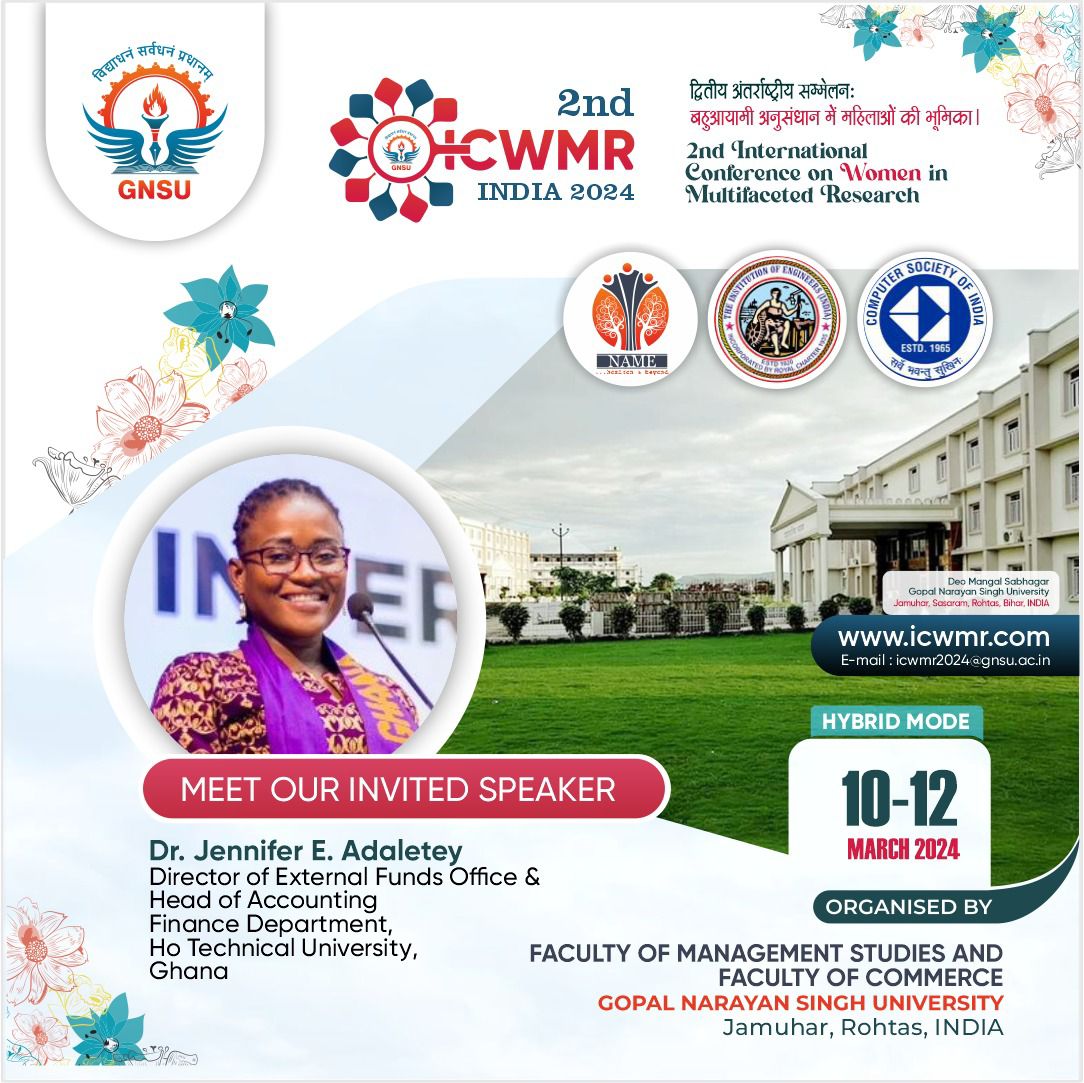 Jennellah02's tweet photo. CELEBRATING WOMEN IN MULTIFACETED RESEARCH
Conference on Women in Multifaceted Research (ICWMR)   aims to highlight and celebrate the significant contributions and  advancements made by women in various research domains. LETS GO TO INDIA @GnsUniversity_ @Official_HTU @Jennellah02 https://t.co/imGCnUCmuZ