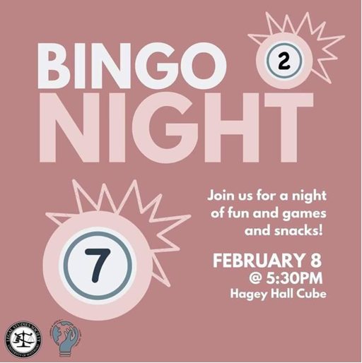 JOIN US TONIGHT: Bingo Night with the Soc Society (no registration required)

Join us for an in-person bingo night tonight at 5:30 pm in the Hagey Hall Cube!  Mingle with your peers and build new connections. Offering snacks and refreshments as well. No registration is required.
