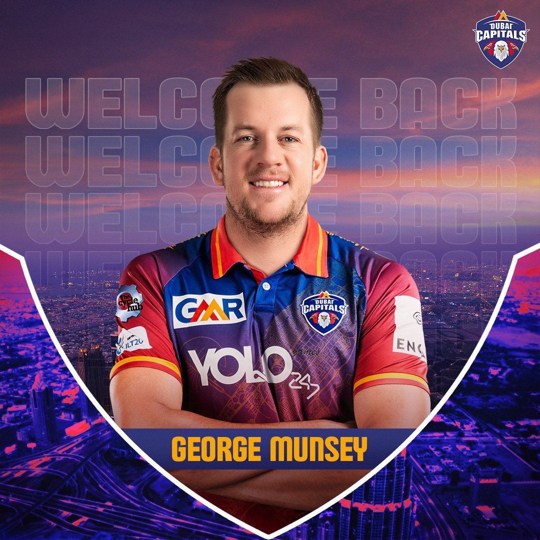 Guess who's back? 😎 Thrilled to welcome back our dynamic batter, George Munsey 🔥🙌 #SoarHighDubai #WeAreCapitals #DPWorldILT20