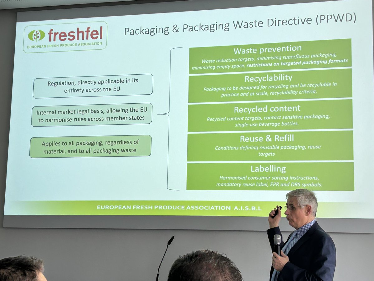 fruittoday's tweet photo. @ItaliaOrtofrutt @COPACOGECA @fruitecom_rp @CSOItaly @Fruit_Logistica @ComisionEuropea @ClaraAguilera7 Philippe Binard @Freshfel habla de las diferencias de normativas en distintos países de la UE y de lo que propone la directiva #PPWR

#profood @COPACOGECA @ItaliaOrtofrutt @CSOItaly @Fruit_Logistica @fruitecom_rp @ComisionEuropea @ClaraAguilera7

#FL24 https://t.co/HHN2VzjDuj
