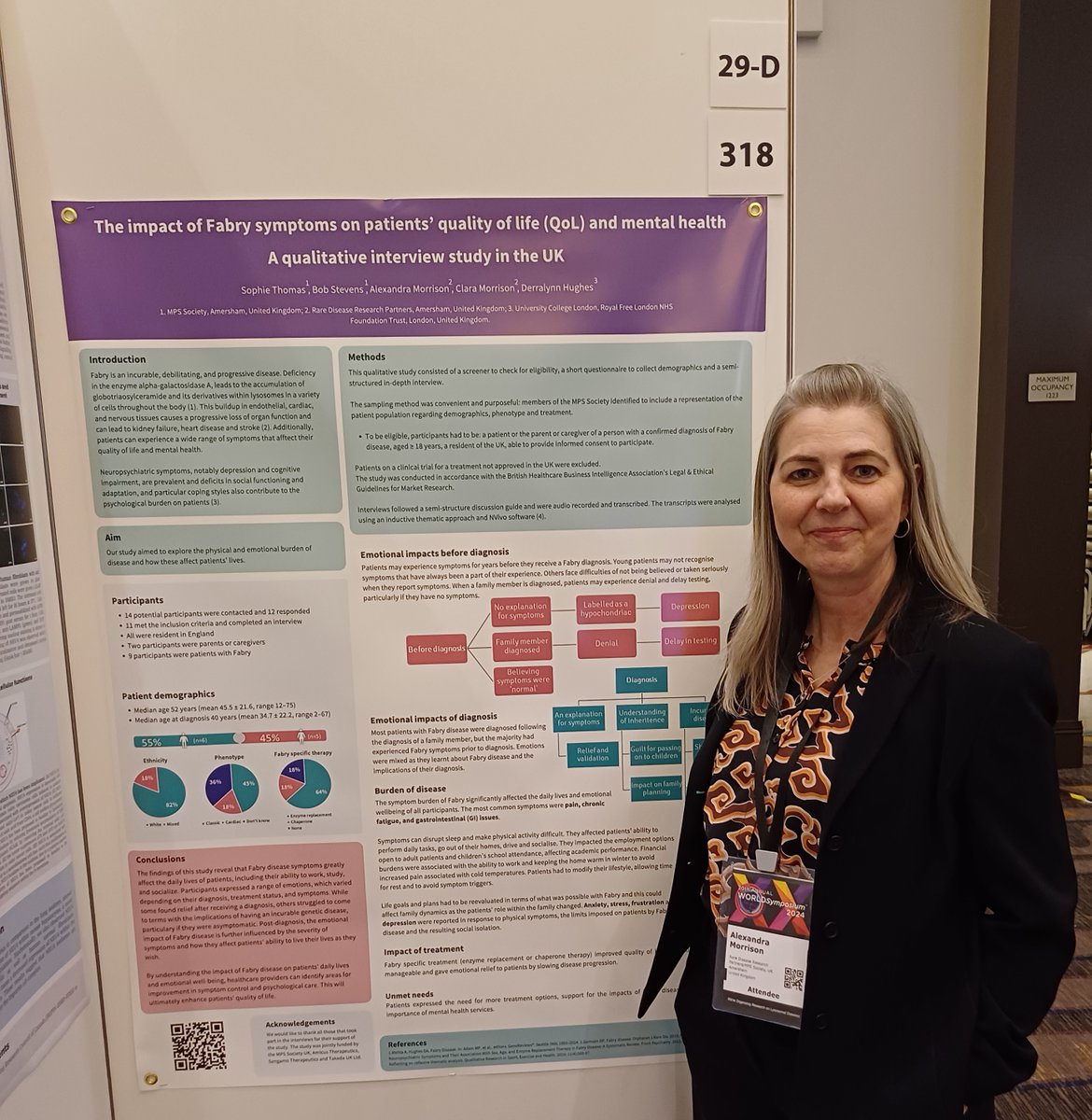 RDRP and @MPSSocietyUK will be presenting work on the emotional impacts of Fabry disease during the #WORLDSymposia poster session today - Thursday 8th February.  You'll find us at Kiosk 29, poster number 318. We look forward to seeing you there #research #rarediseases #fabry