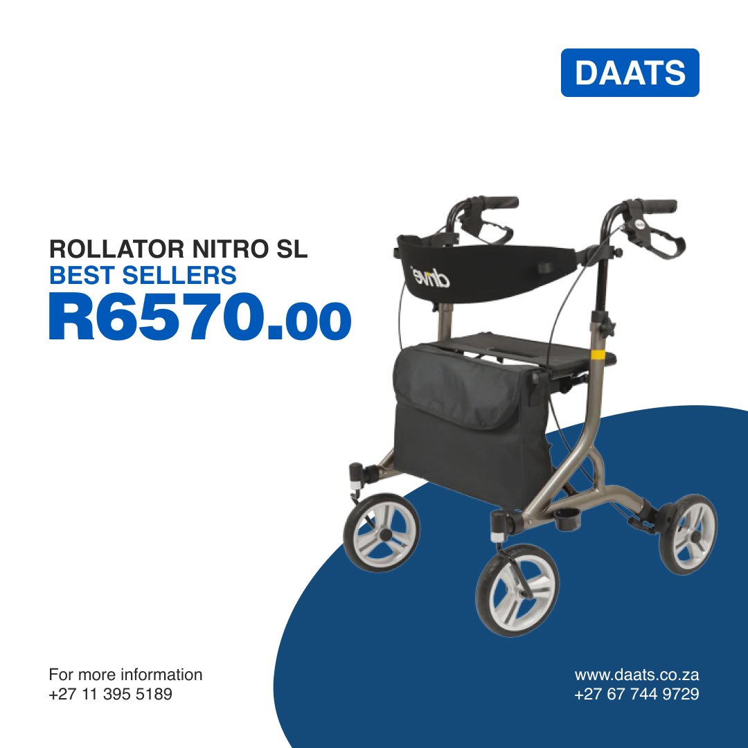daatsstore's tweet photo. Rollator Nitro SL

-Protrudes with its light weight
-Smartsoft-wheels for a comfortable walking on all undergrounds
-Height adjustable, wide, and padded backrest
-User-friendly height adjustment of handles
-Max. load of bag 5kg

Shop now: https://t.co/xVEM731rJ0 https://t.co/6O5UAE8b7m