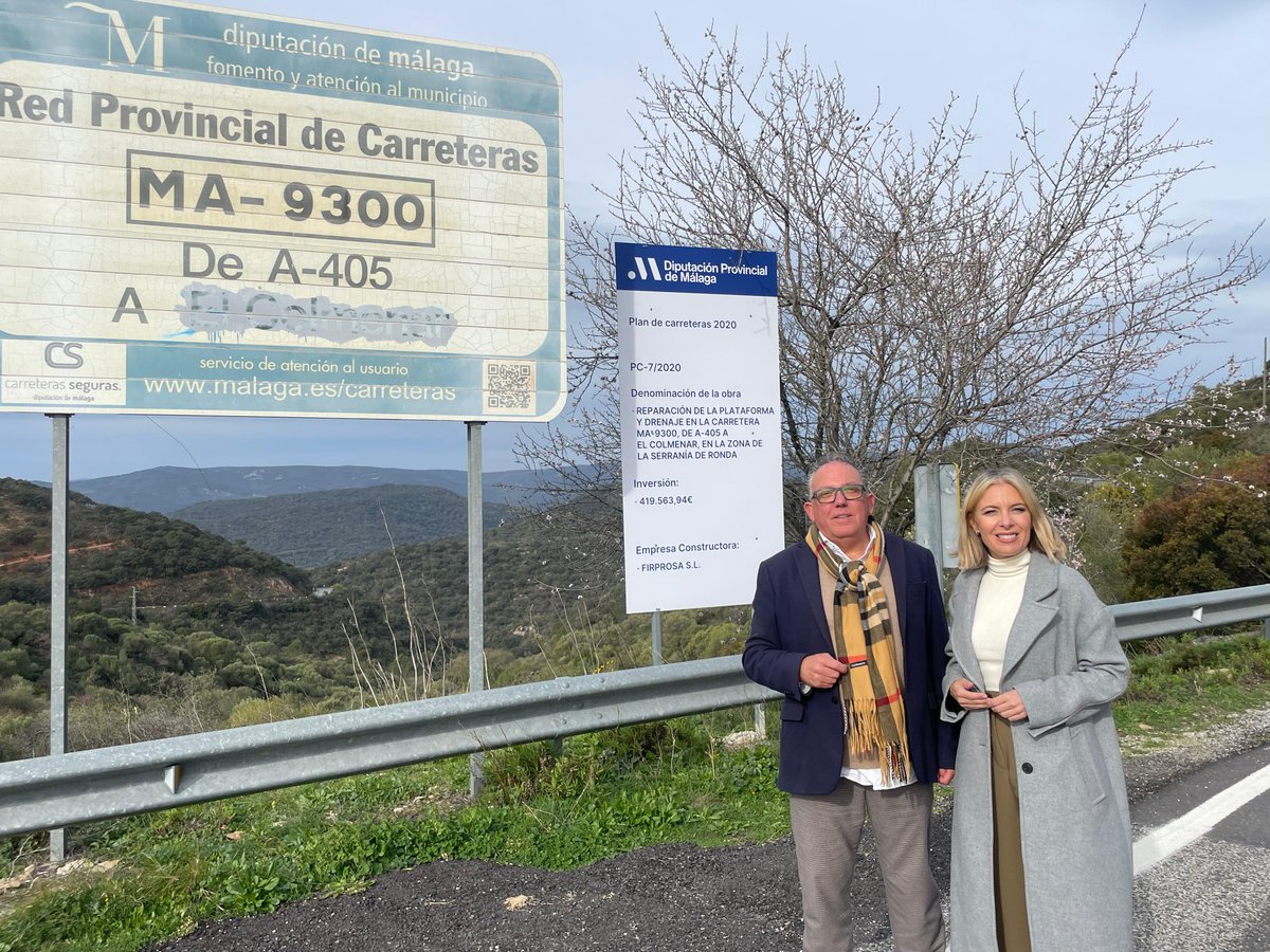diputacionMLG's tweet photo. 🚧La @diputacionMLG completará la mejora de la #carretera de acceso a #ElColmenar, en la Serranía de #Ronda, con una inversión global de un millón de euros.
🔗https://t.co/xUG79Sbhf8 https://t.co/8xbExlHNWT