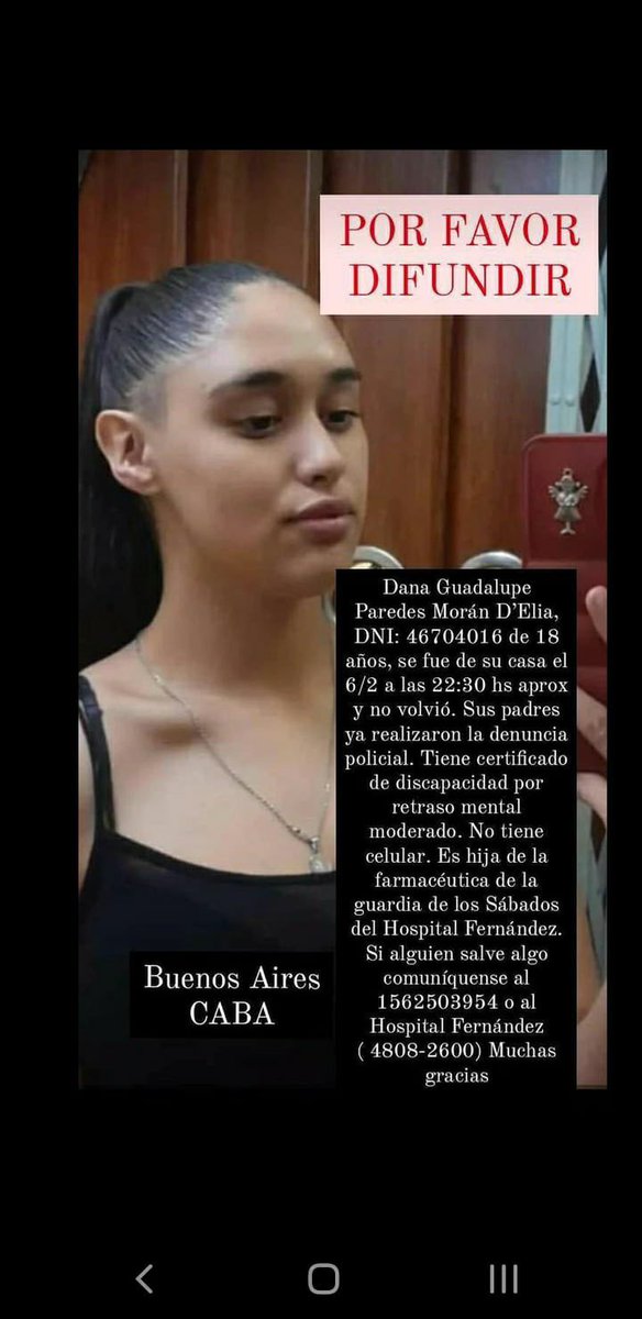 patzwalk's tweet photo. BUSCAMOS A DANA GUADALUPE PAREDES DESAPARECIDA EL MARTES 6 DE FEBRERO A LAS 22 HS. POR FAVOR AYUDANOS A DIFUNDIR ASI LA ENCONTRAMOS.

@todonoticias @mauroszeta @verolozanovl @telenoche @CronicaTV https://t.co/AP5VZQGinT