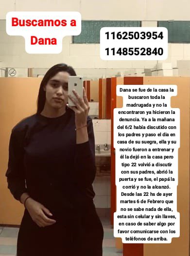 patzwalk's tweet photo. BUSCAMOS A DANA GUADALUPE PAREDES DESAPARECIDA EL MARTES 6 DE FEBRERO A LAS 22 HS. POR FAVOR AYUDANOS A DIFUNDIR ASI LA ENCONTRAMOS.

@todonoticias @mauroszeta @verolozanovl @telenoche @CronicaTV https://t.co/AP5VZQGinT