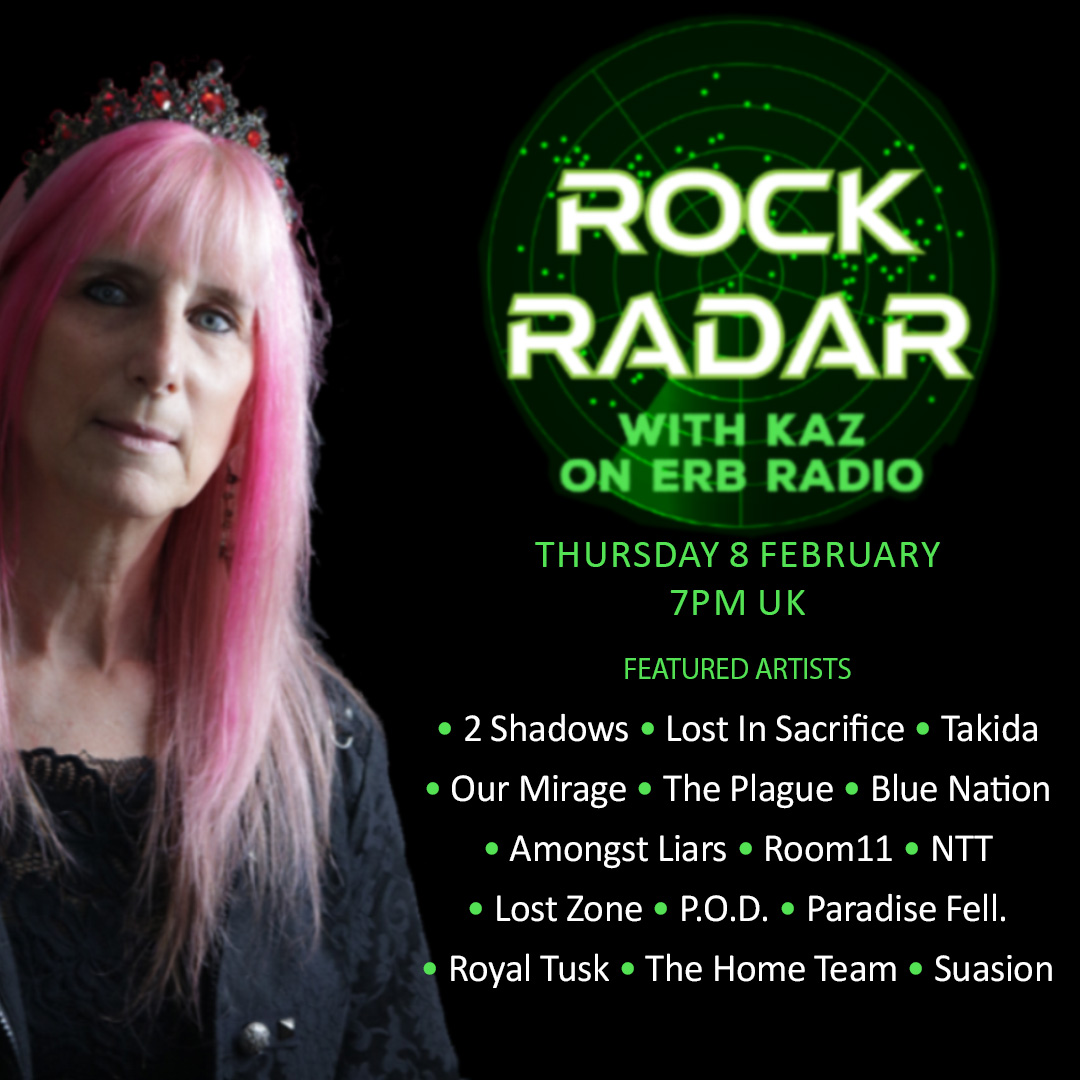 Kaz Ay has been scouring the #RockRadar to bring you the best tracks around. Tune in tonight at 7pm for tracks from @2shadowsband | @LostInSacrifice | @ourmirage1 | @ThePlagueMusic | @BlueNationMusic | @amongstliars | @WeAreROOM11 | @AlwaysNTT | @POD | @royaltusk...