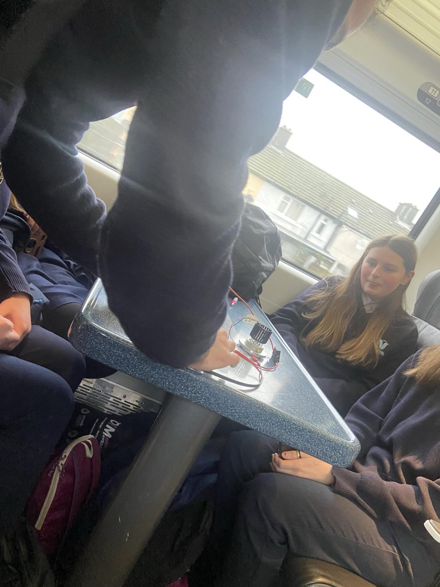NenaghCollege's tweet photo. Students from Nenagh College are on the train on their way to the I Wish Convention at the RDS. I WISH is a community committed to showcasing the power of Science, Technology, Engineering, and Maths to teenage girls. They run outreach activities, mentorship programmes and more! https://t.co/wryk3F0PHU