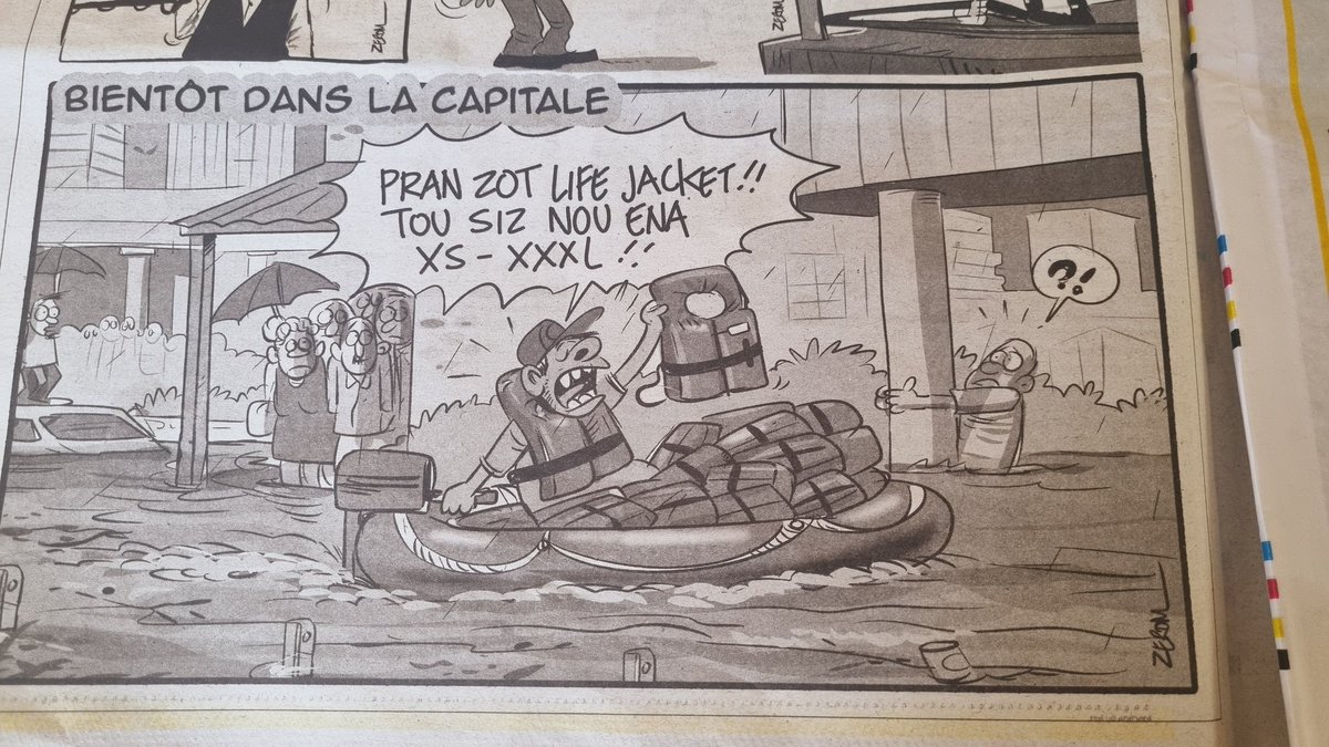 LadyJade_12's tweet photo. Haven't posted in a while &amp; currently enjoying the Motherland- some
#caricatures well depicted by #zerom as a starter😆
1. Life jackets sold in P.Louis (new reality?)
2. New purchase rules at the Bazar (can't buy single items)
3. Lower fuel prices (can't even buy a lolly with it) https://t.co/U4mysNeg6m