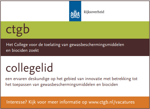 Het Ctgb zoekt een ervaren #deskundige op het gebied van innovatie (digitalisering/data science/robotica/smart farming/milieutechnologie) m.b.t. het toepassen van gewasbeschermingsmiddelen en biociden. Lees hier de #vacature: ctgb.nl/over-ctgb/docu… #werkenbij #expert