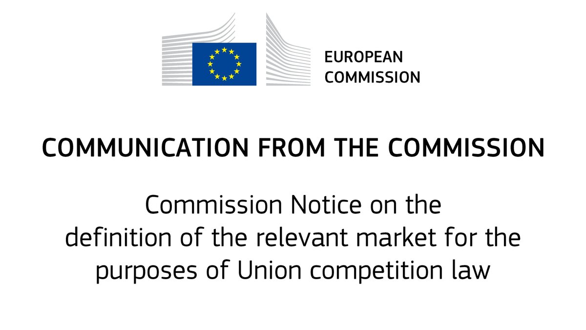 #EUCompetition Commission 🇪🇺 adopts revised Market Definition Notice for #competition cases 👇

Press Release🔗➡️europa.eu/!YCgC4t
Q&amp;A 🔗➡️europa.eu/!9XkxCT