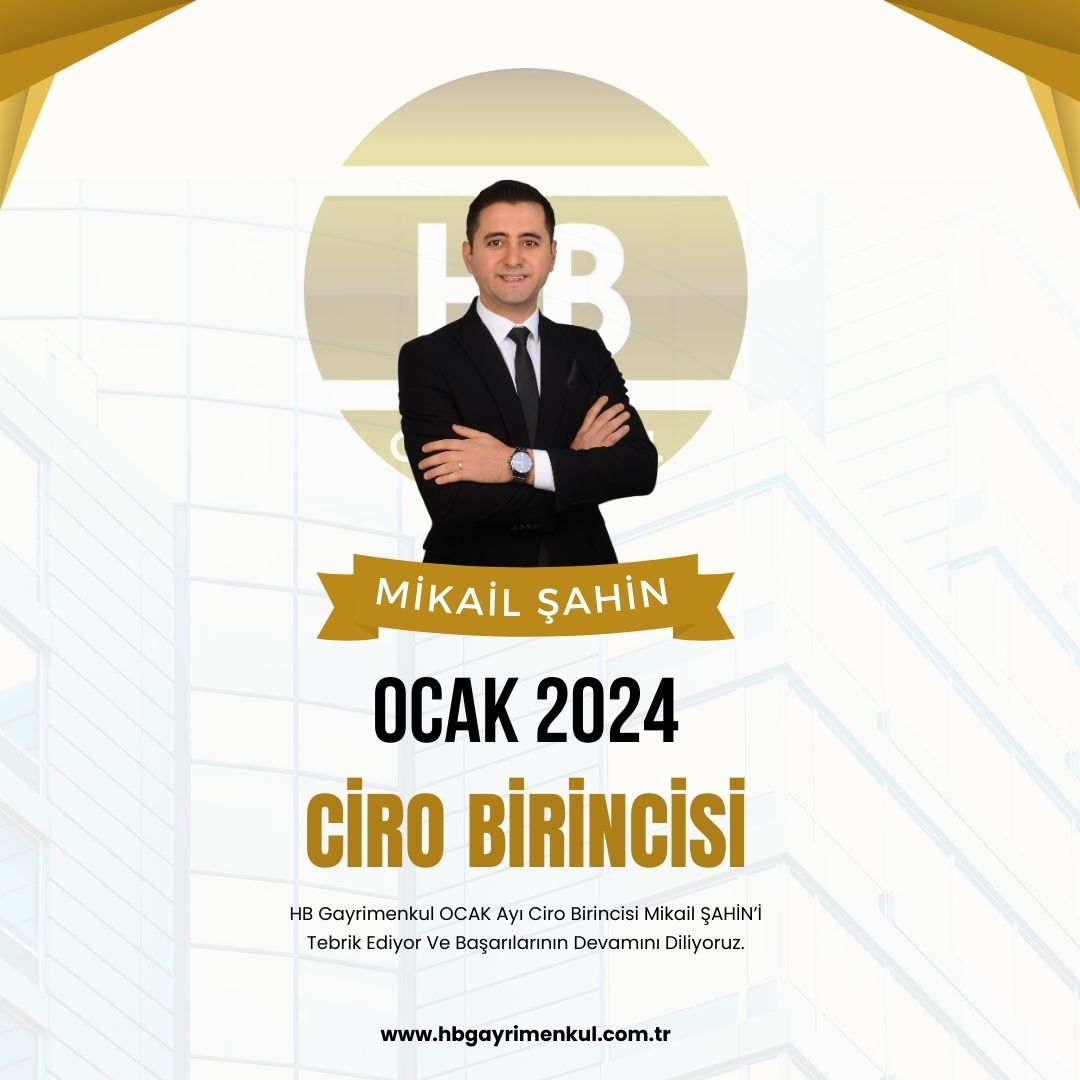 HB Gayrimenkul Ocak Ayı İşlem Ve Ciro Birincisi Mikail ŞAHİN'i Tebrik Ediyor Ve Başarılarının Devamını Diliyoruz. #gayrimenkul #gayrimenkuldanışmanı #hbgayrimenkul