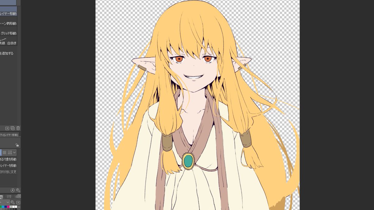 紙に描いた下描きをPCに取り込み後
目、髪、口元を修正。完成まで5時間。 