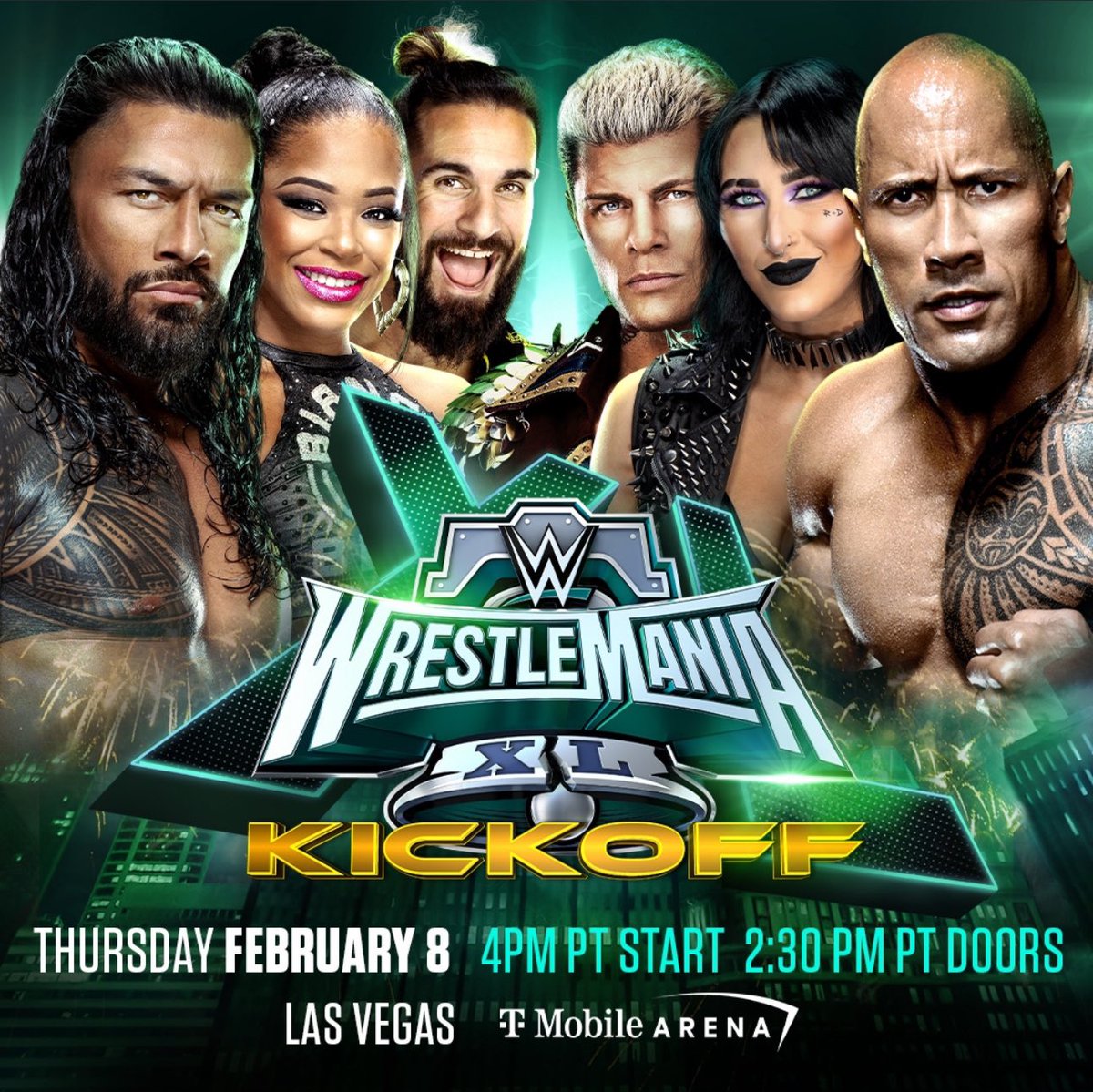 WrestleOps's tweet photo. Tonight, @WWE will present the #WrestleMania XL Kickoff press conference/event live from Las Vegas… https://t.co/9Z1rbHUDpj
