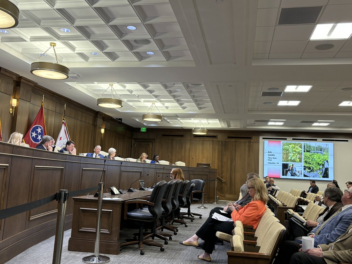 SchmidtLobbyist's tweet photo. Great job today by @TCBGuild highlighting the successes of #farmtotap program before the Senate Energy, Agriculture and Tourism committee!  @SenShaneReeves @SenFrankNiceley @janicebowlingtn @Campbell4TN @CharlaneOliver https://t.co/Cvx7kujVMx
