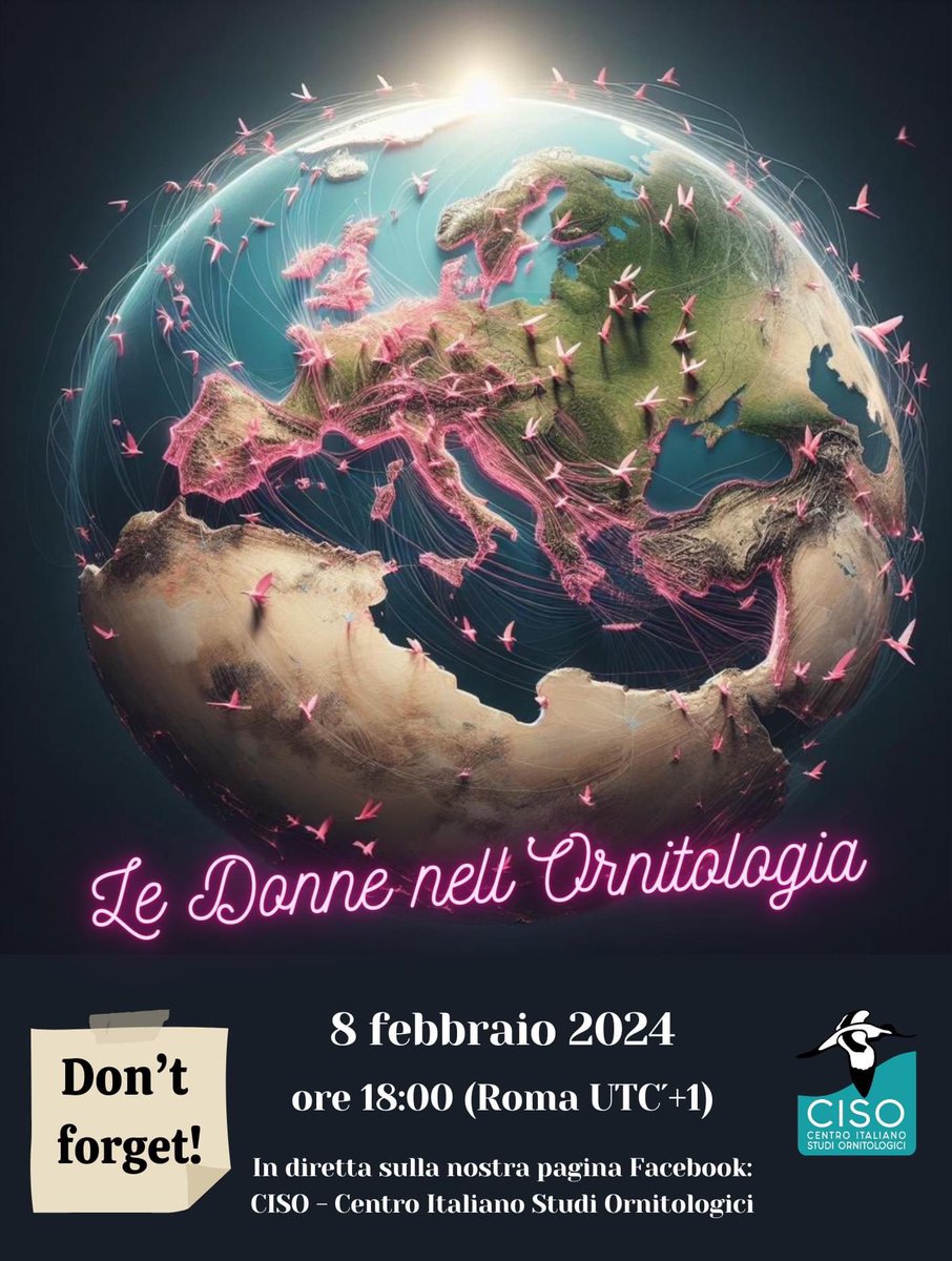 Oggi alle 18.00 incontro con le #ornitologhe #italiane impegnate in giro per il #mondo nella tutela dell’ #avifauna 
Al link: 
facebook.com/events/s/le-do…