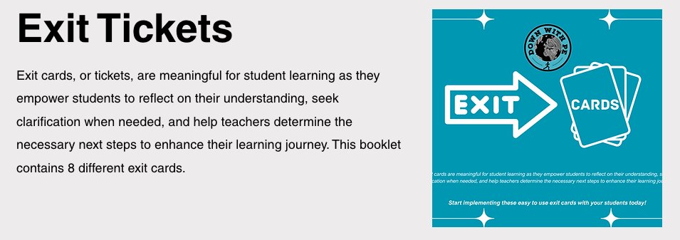 Thrilled to share our latest free resource focusing on student reflection through exit cards/slips in #physed class! Explore strategies for empowering students to pause, reflect, &amp; grow in their PE journey. Download now! downwithpe.ca/free-store