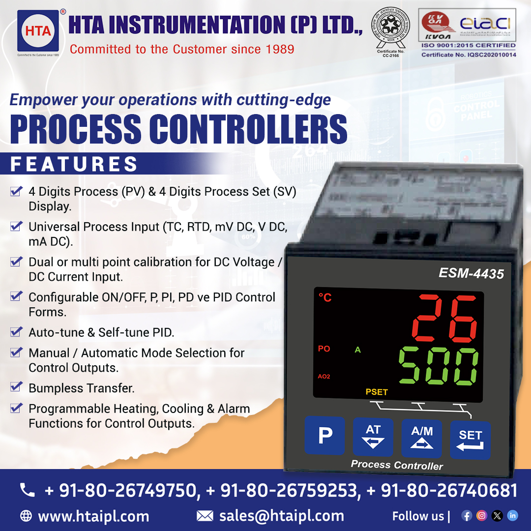 htaipl's tweet image. Pioneering precision at its finest! 🚀
✨ #HTAIPL proudly stands as a leading manufacturer of state-of-the-art #ProcessControllers. Elevate your operations with our cutting-edge technology.
📲 Call: + 91-80-26749750, + 91-80-26759253, + 91-80-26740681
🌐 htaipl.com/shop/digital-i…